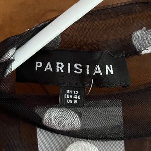 Polkadot black & white dress - Parisian